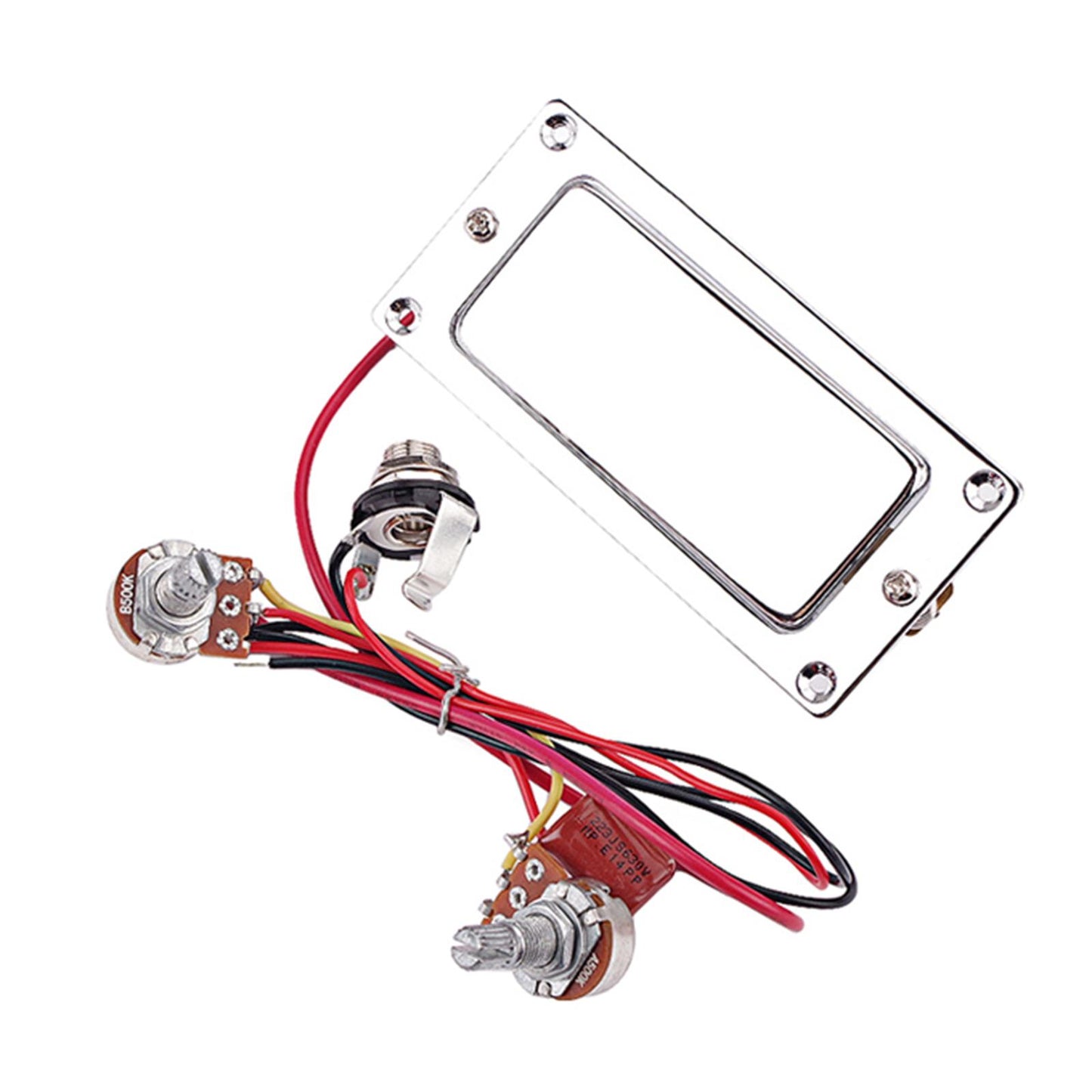 Electric Guitar Humbucker Double Coil Guitar Pickup Harness Kit Chrome