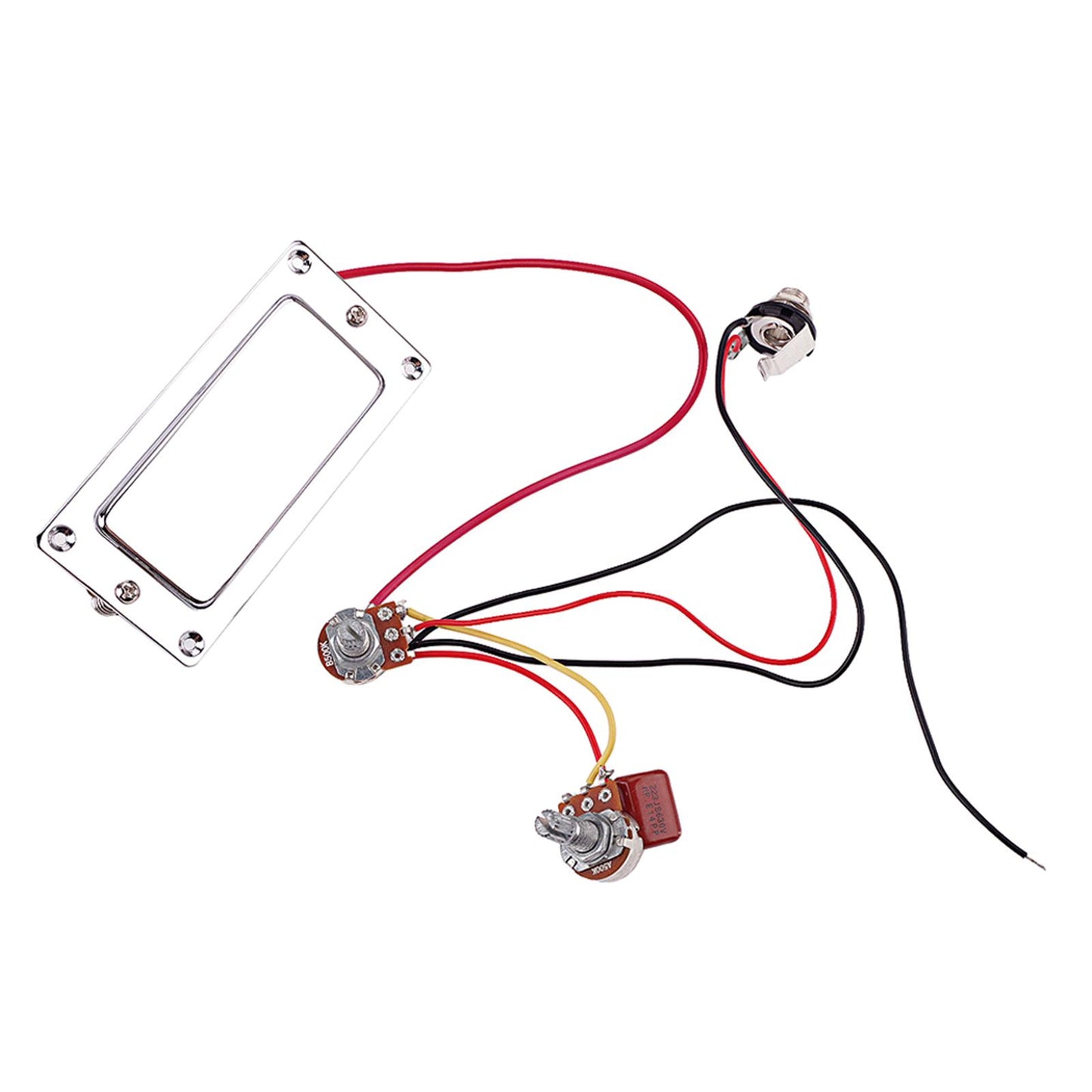 Electric Guitar Humbucker Double Coil Guitar Pickup Harness Kit Chrome