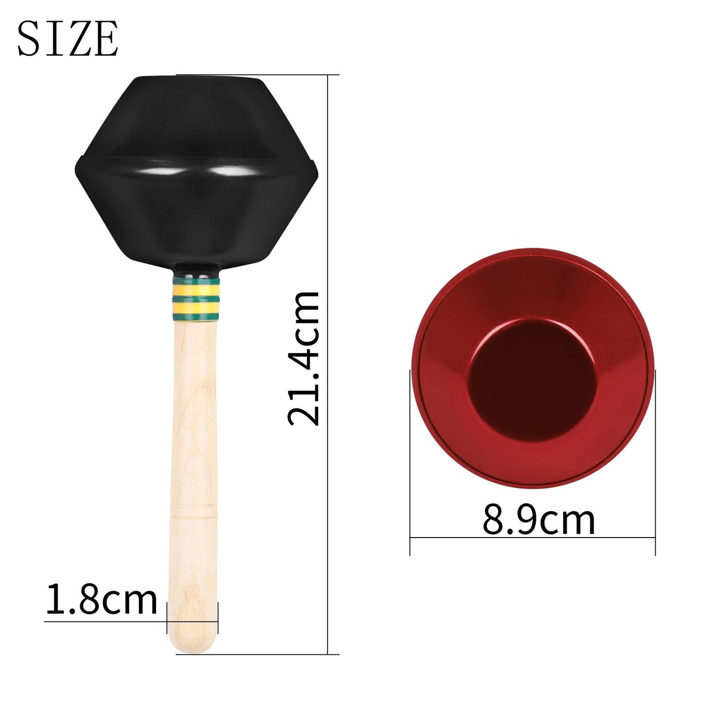 2 Pieces Preschool Children's Aluminum Sand Hammer Performing Sand Ball Black