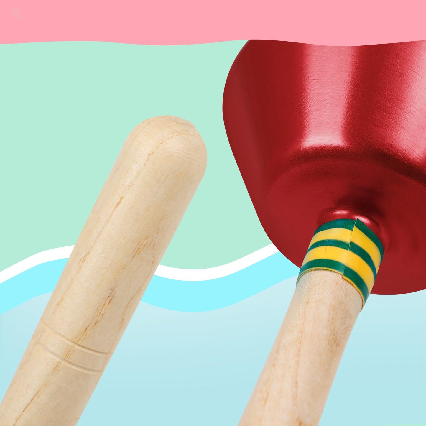 2 Pieces Preschool Children's Aluminum Sand Hammer Performing Sand Ball Red