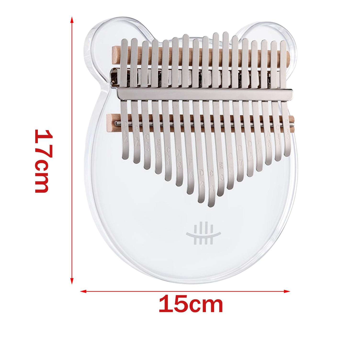 Cute Kalimba Thumb Piano 17-key Musical Instrument Animal-shaped Cartoon Transparent Bear