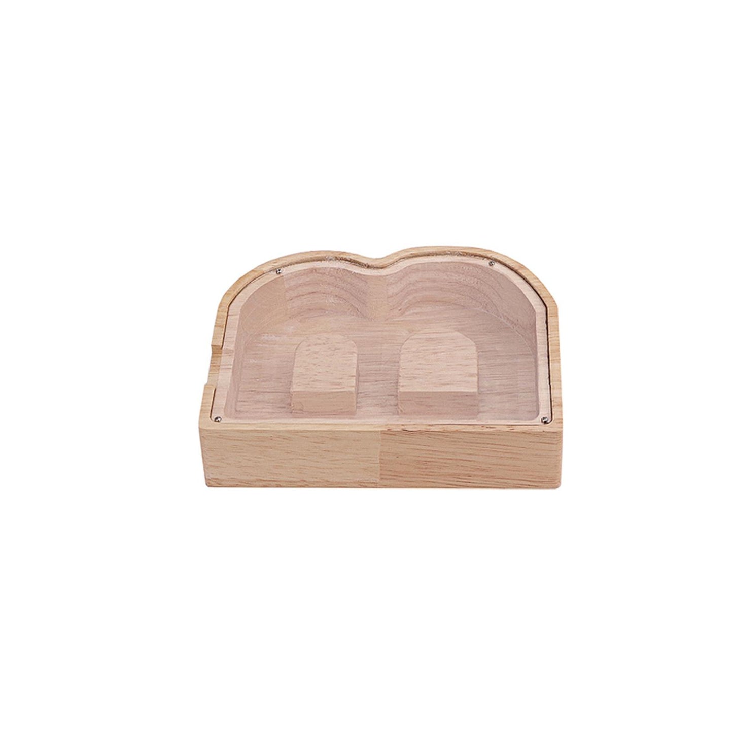 Wooden Letter B Shaped Piggy Bank Coins Saving Box Tabletop Decor Craft