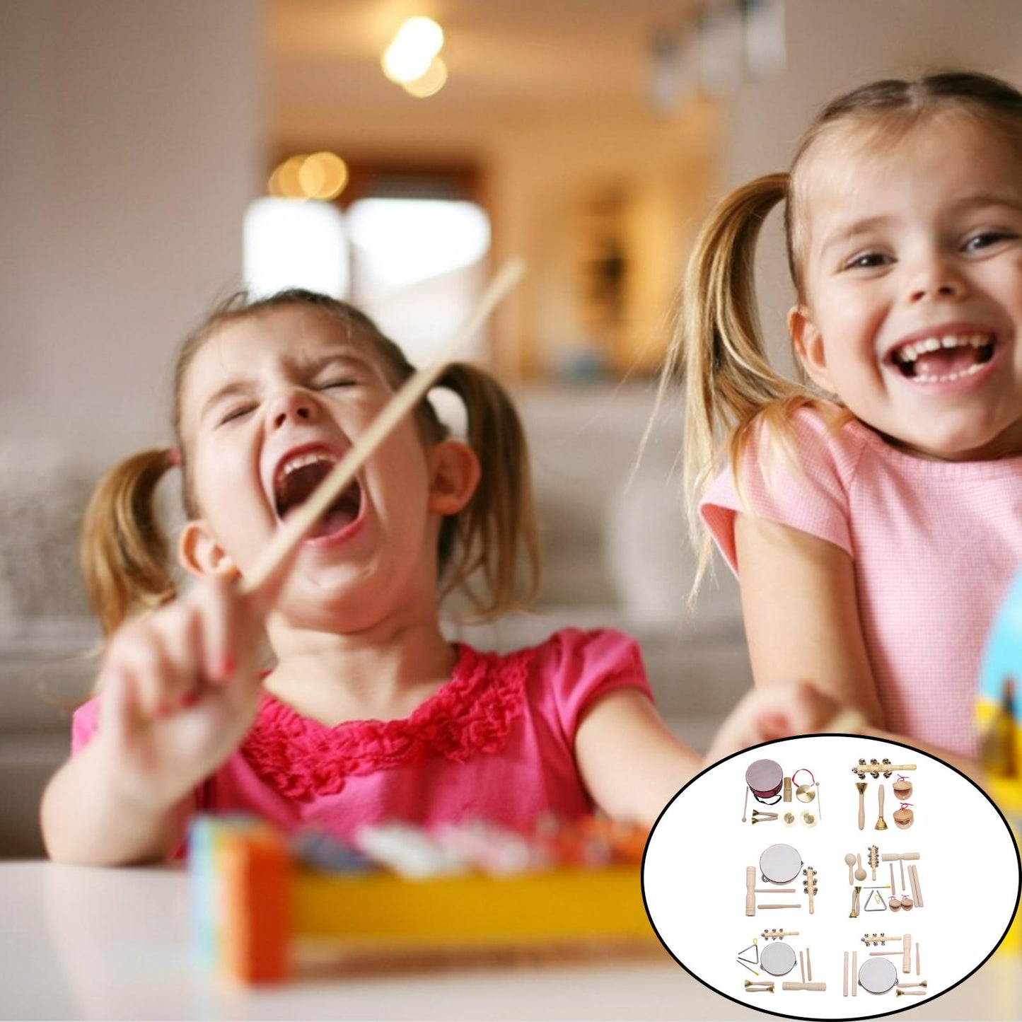 Wooden Music Set Music Art Baby Teaching Educational Percussion Instruments A