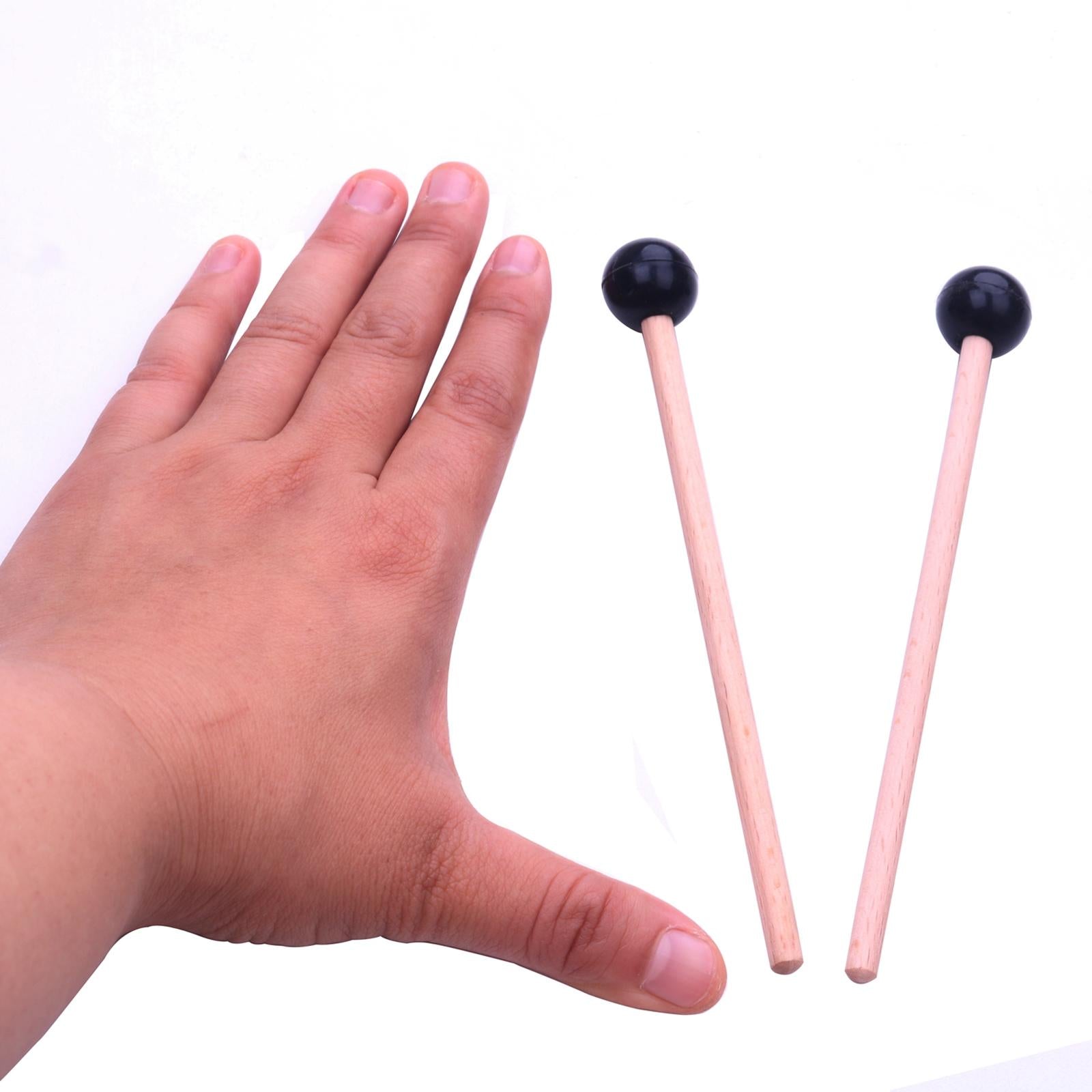 2Pcs Wooden Drumstick Percussion Rubber Xylophone Marimba Mallets 145mm