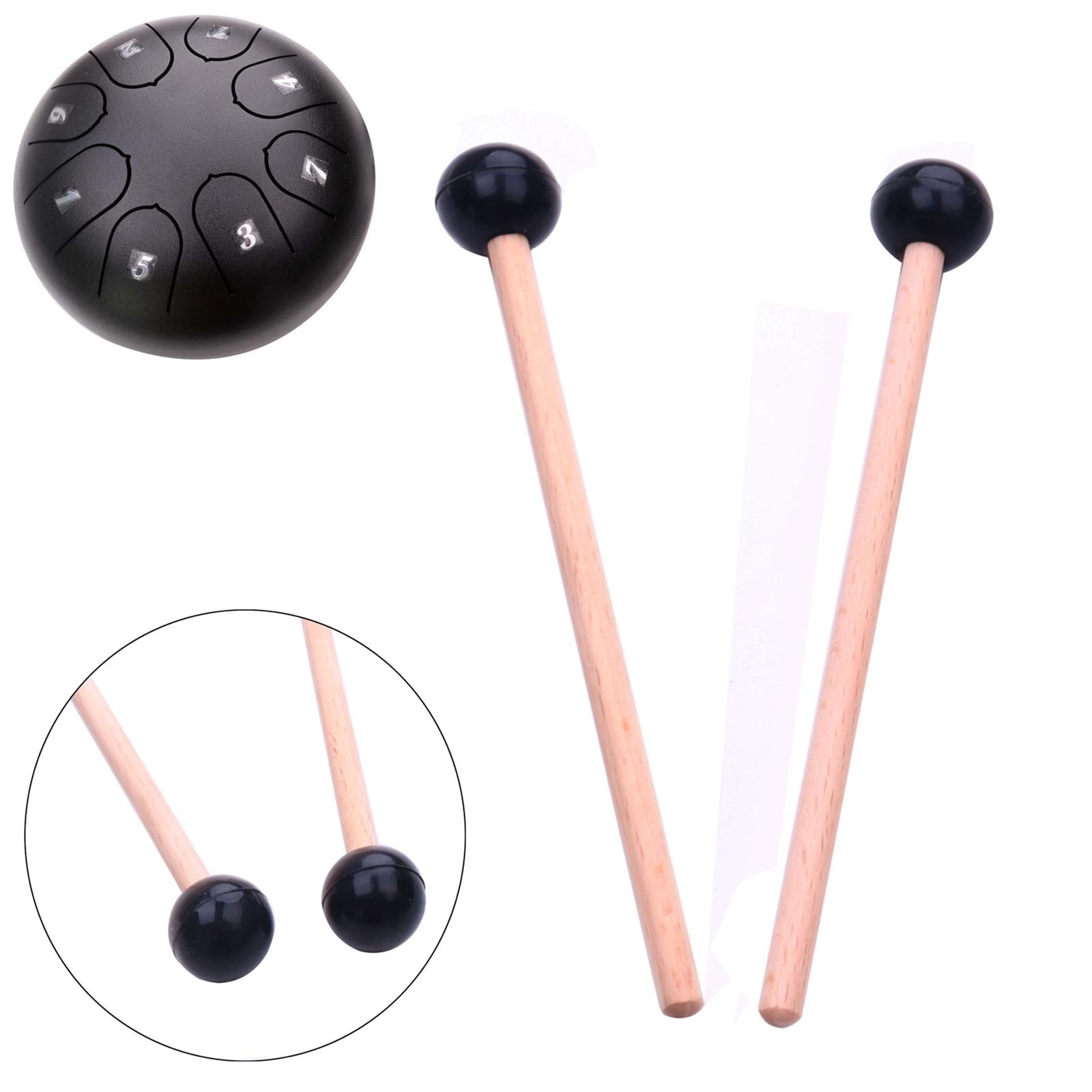 2Pcs Wooden Drumstick Percussion Rubber Xylophone Marimba Mallets 145mm