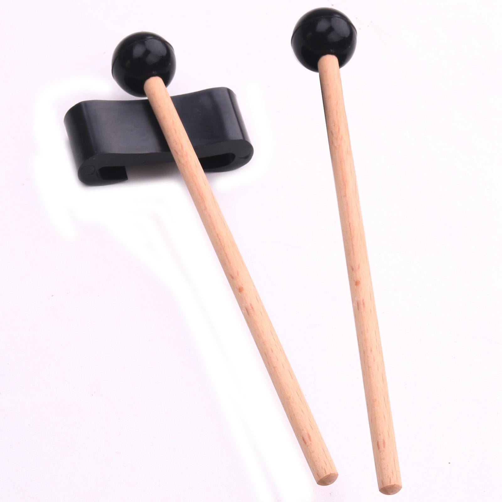 2Pcs Wooden Drumstick Percussion Rubber Xylophone Marimba Mallets 145mm