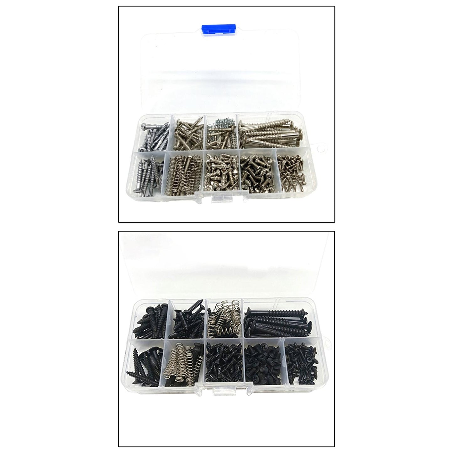 240pcs Guitar Screw Kit 9 Types for Guitar Bridge Pickup Tuner Maintain silver