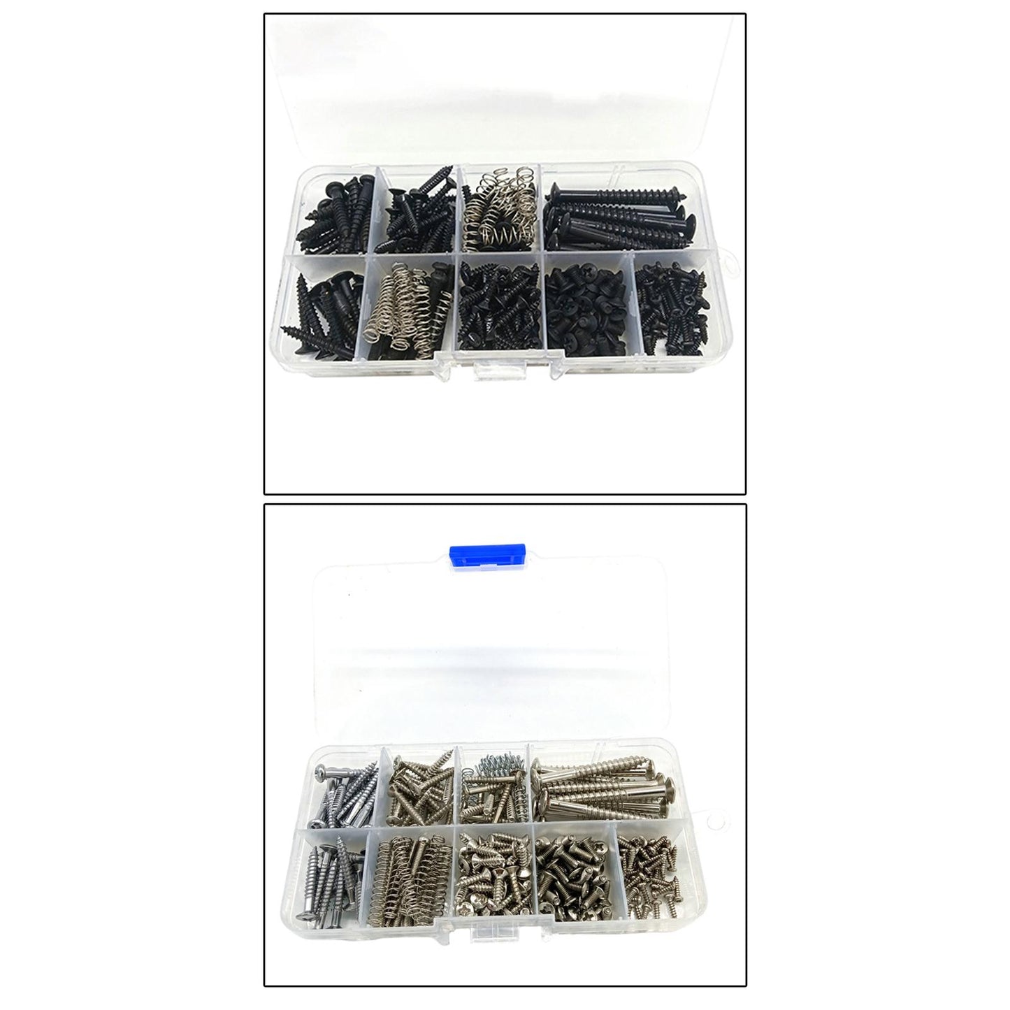240pcs Guitar Screw Kit 9 Types for Guitar Bridge Pickup Tuner Maintain silver
