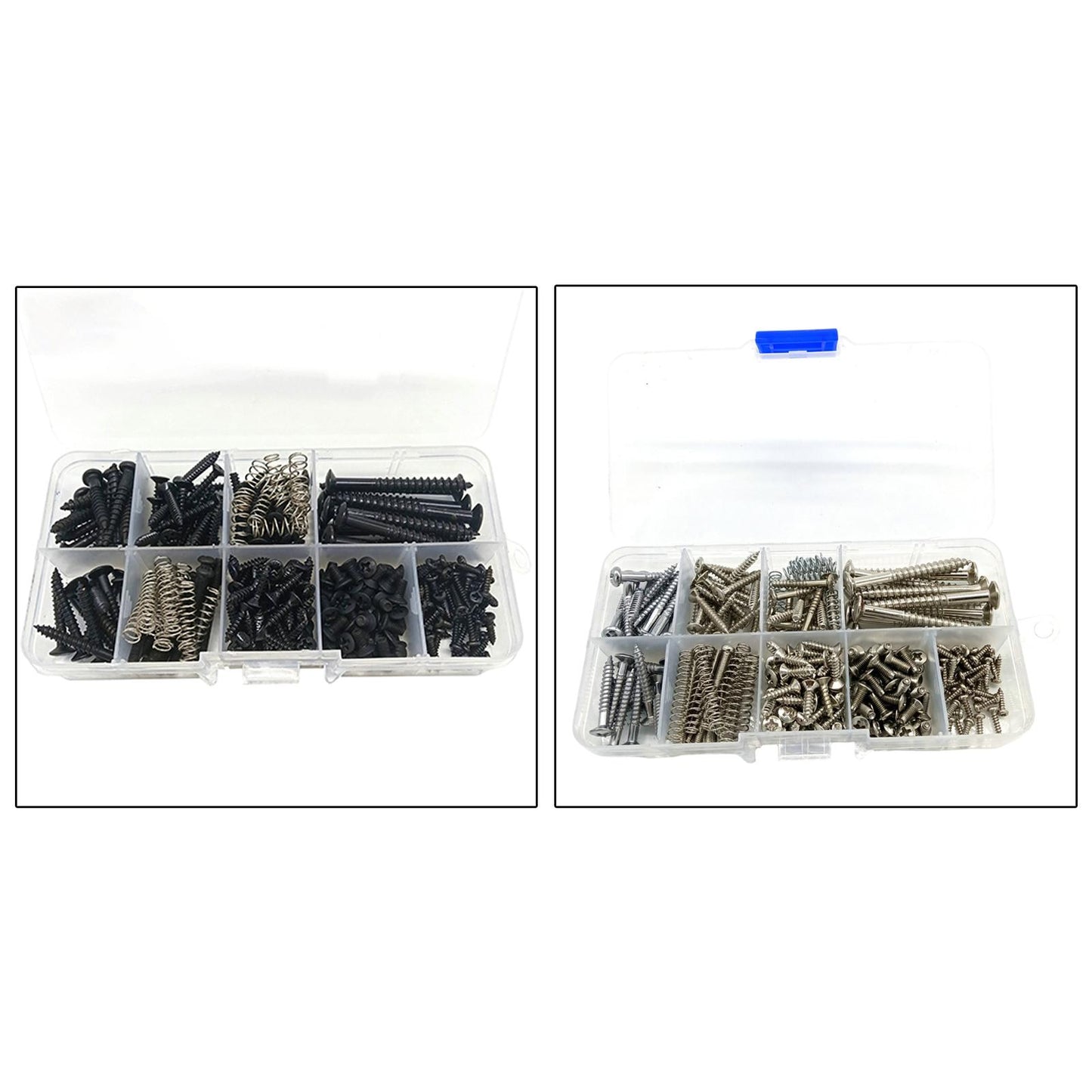 240pcs Guitar Screw Kit 9 Types for Guitar Bridge Pickup Tuner Maintain silver