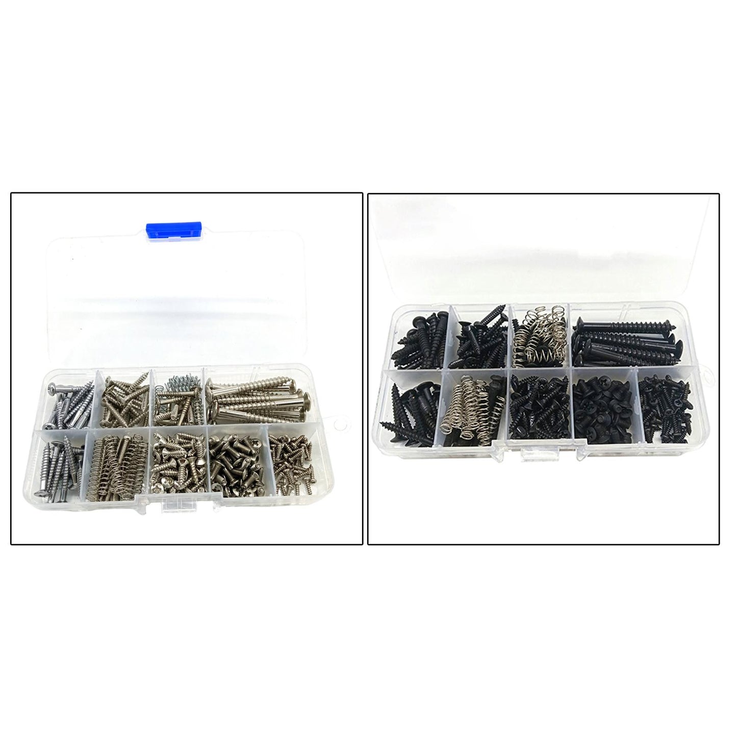 240pcs Guitar Screw Kit 9 Types for Guitar Bridge Pickup Tuner Maintain silver