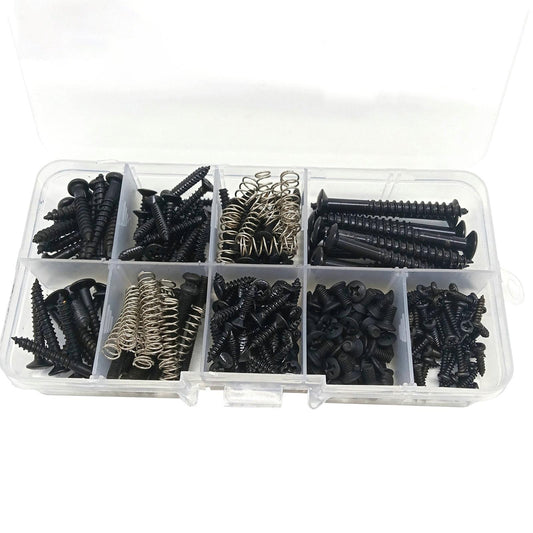 240pcs Guitar Screw Kit 9 Types for Guitar Bridge Pickup Tuner Maintain black