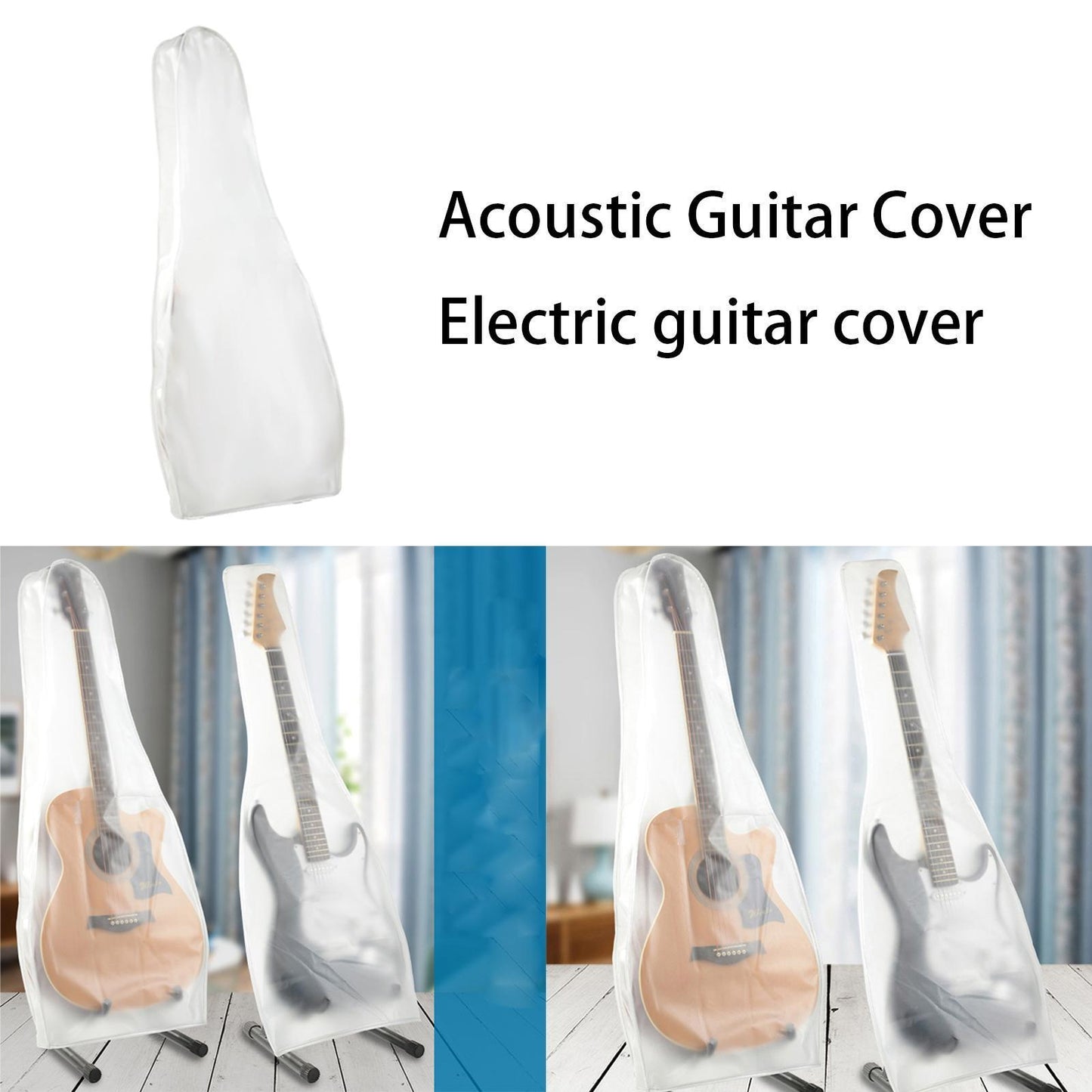 Visible Translucent Guitar Cover Matte Dust-proof Bag Against Dust Washable Acoustic
