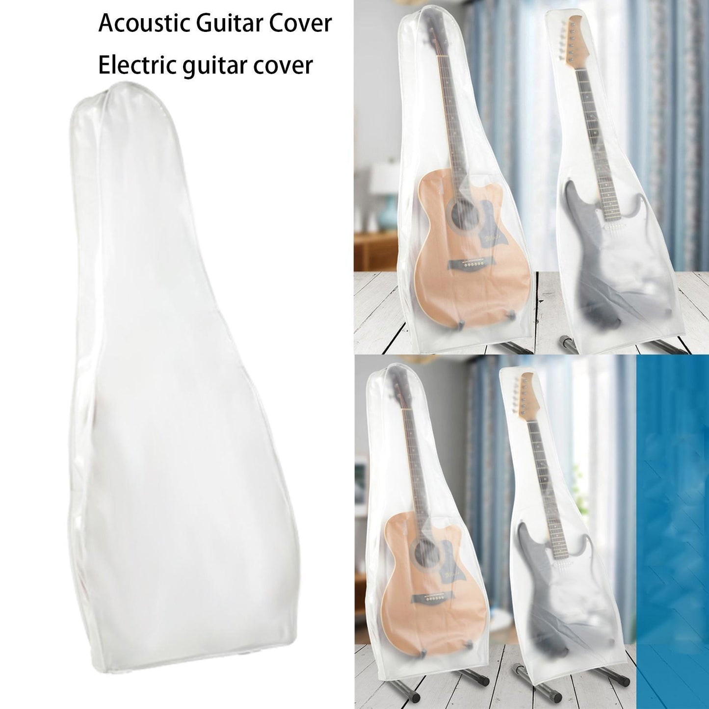 Visible Translucent Guitar Cover Matte Dust-proof Bag Against Dust Washable Acoustic