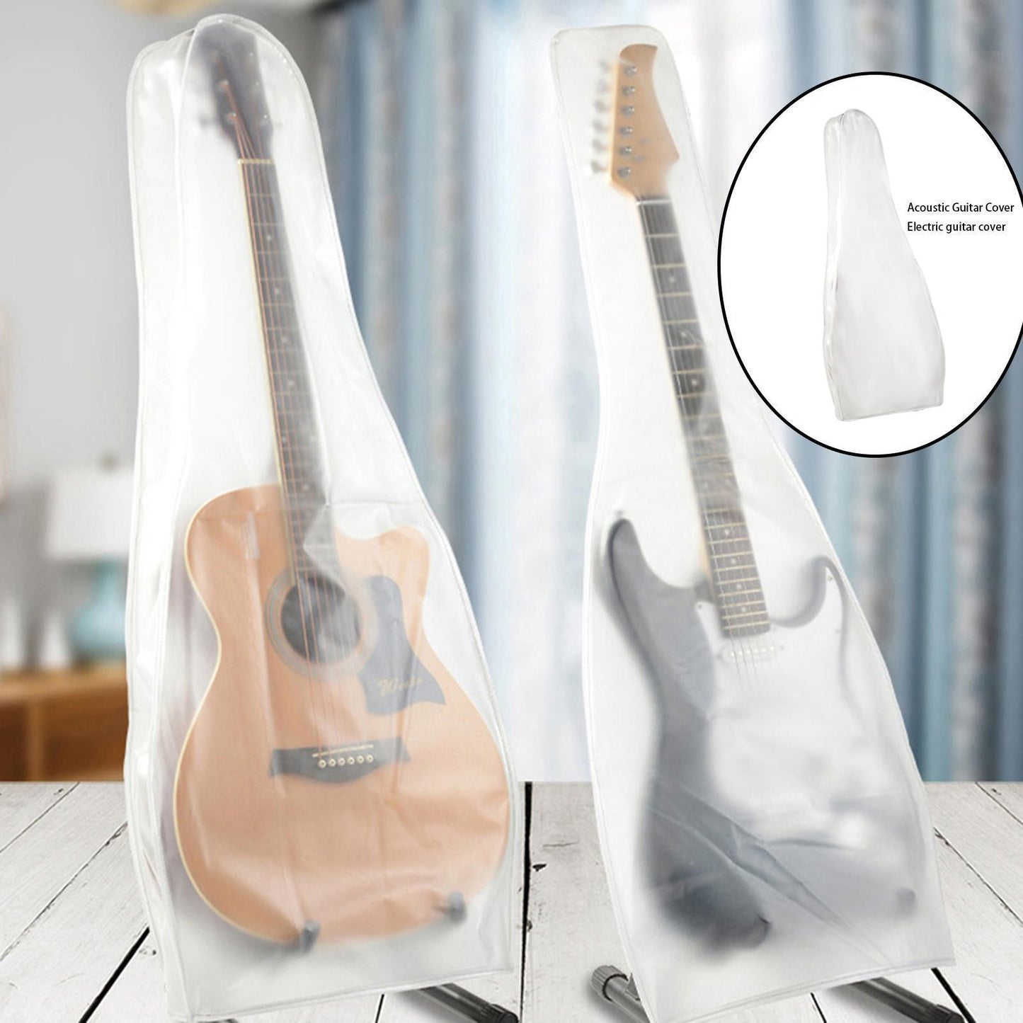 Visible Translucent Guitar Cover Matte Dust-proof Bag Against Dust Washable Acoustic