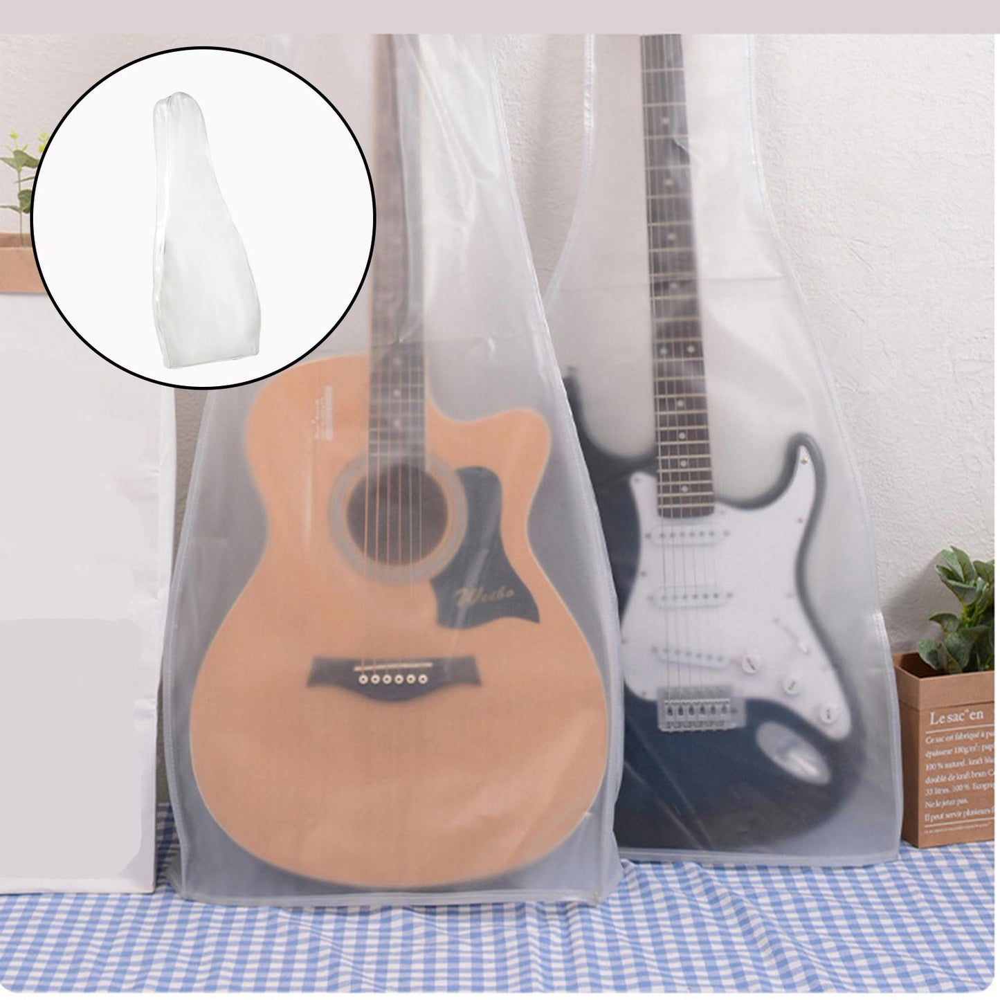 Visible Translucent Guitar Cover Matte Dust-proof Bag Against Dust Washable Electric