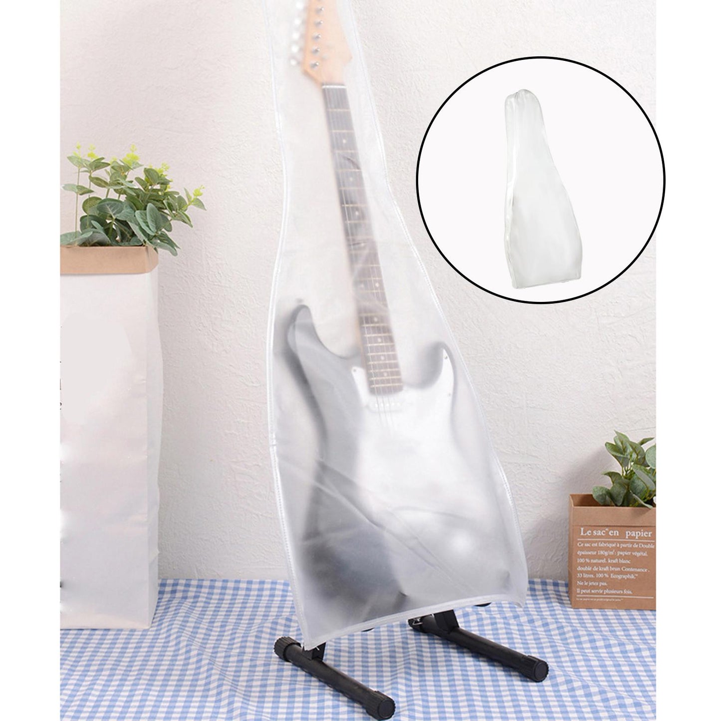 Visible Translucent Guitar Cover Matte Dust-proof Bag Against Dust Washable Electric