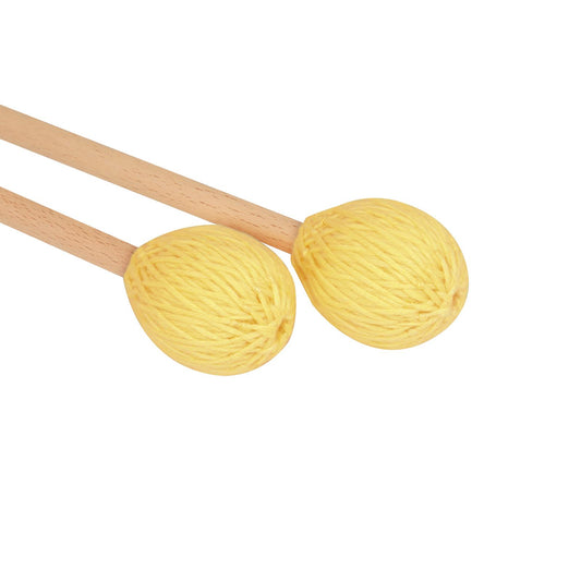 Marimba Mallets Wood Handle Soft Head Professionals Sticks Drums Accessories yellow