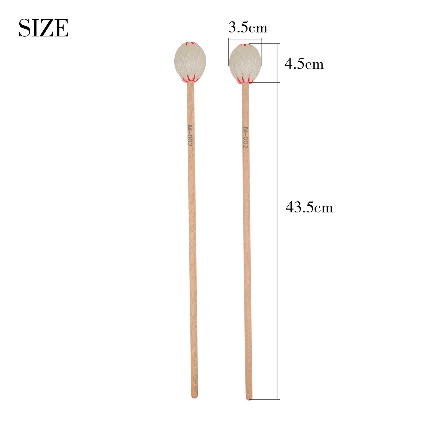 Marimba Mallets Wood Handle Soft Head Professionals Sticks Drums Accessories white