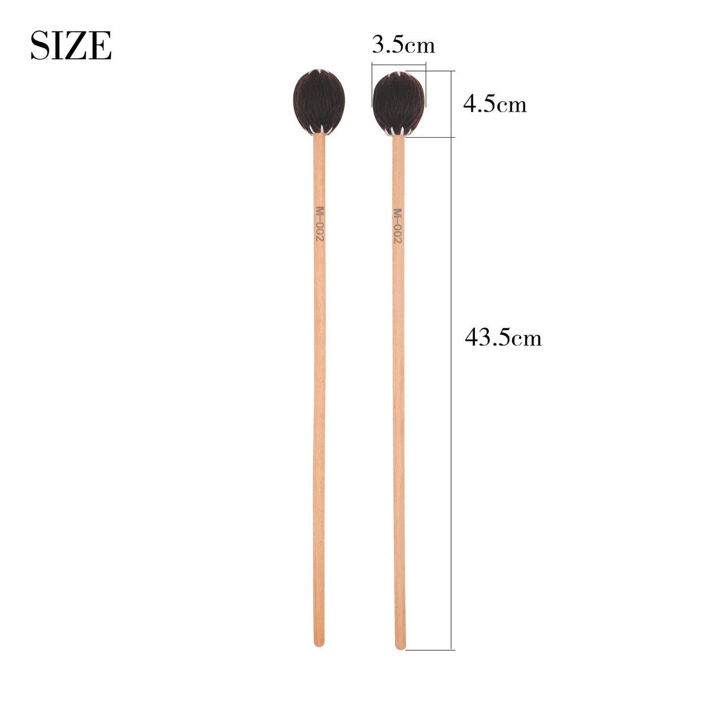 Marimba Mallets Wood Handle Soft Head Professionals Sticks Drums Accessories brown