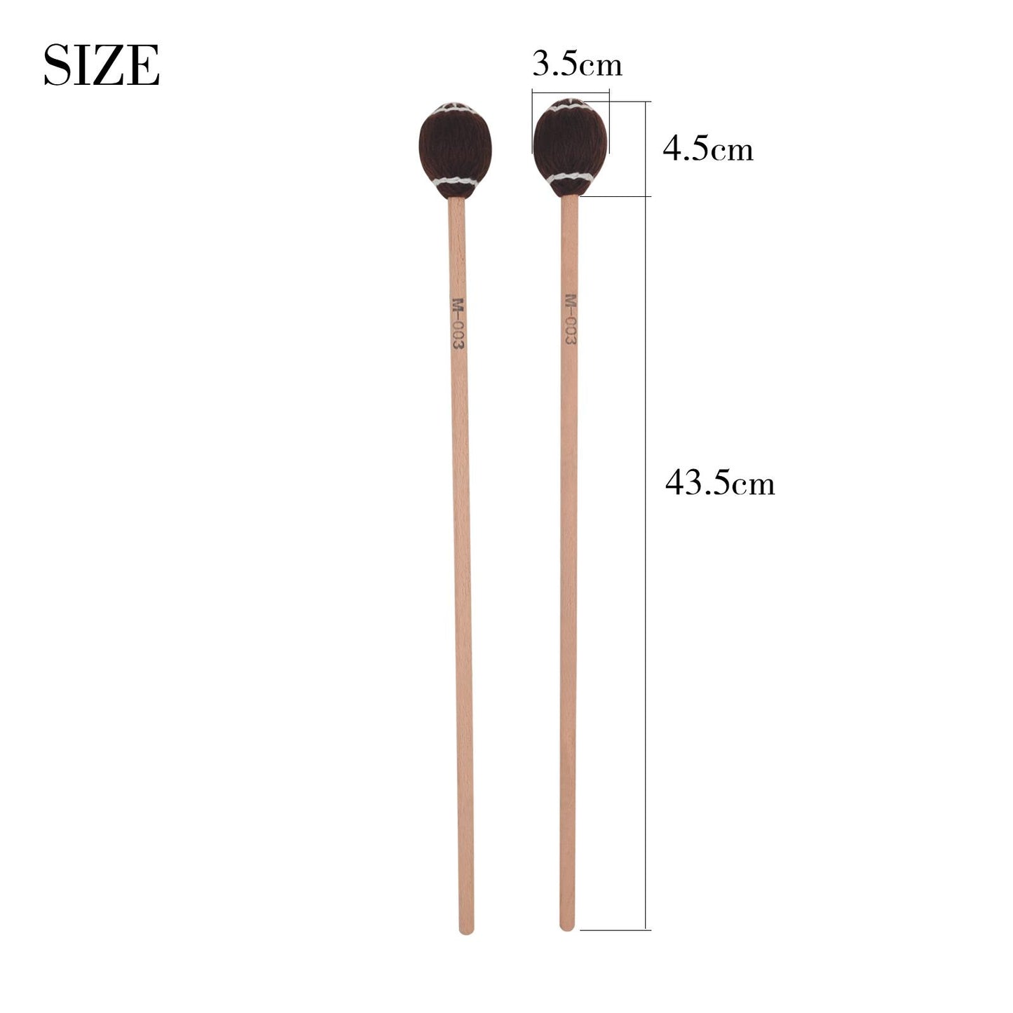 Marimba Mallets Wood Handle Soft Head Professionals Sticks Drums Accessories brown white circle