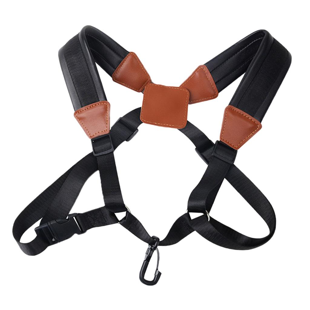 Soft Saxophone Strap with Hook Padded Widened Professional for Tenor Adult Black Small