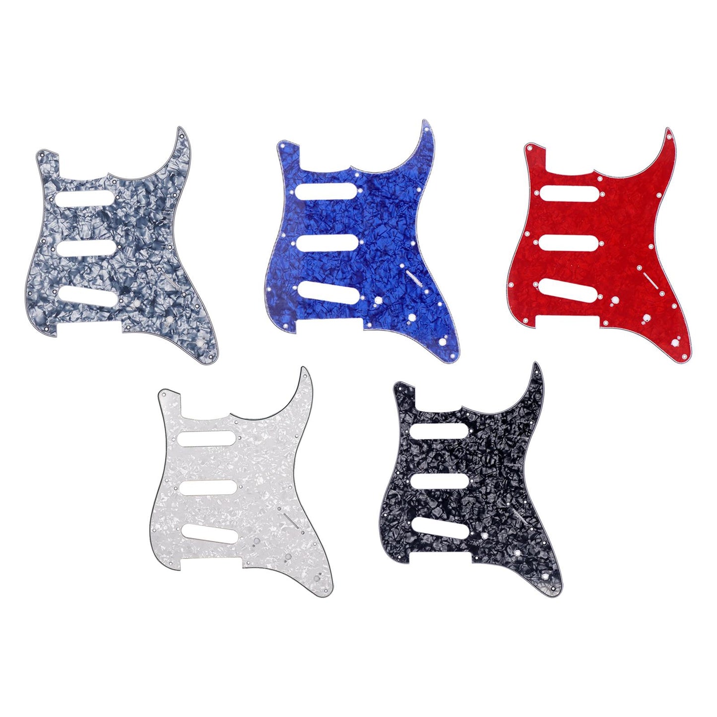 Guitar Pickguard Scratch Plate Pickups f/ SSS USA/Mexican Modern White Pearl