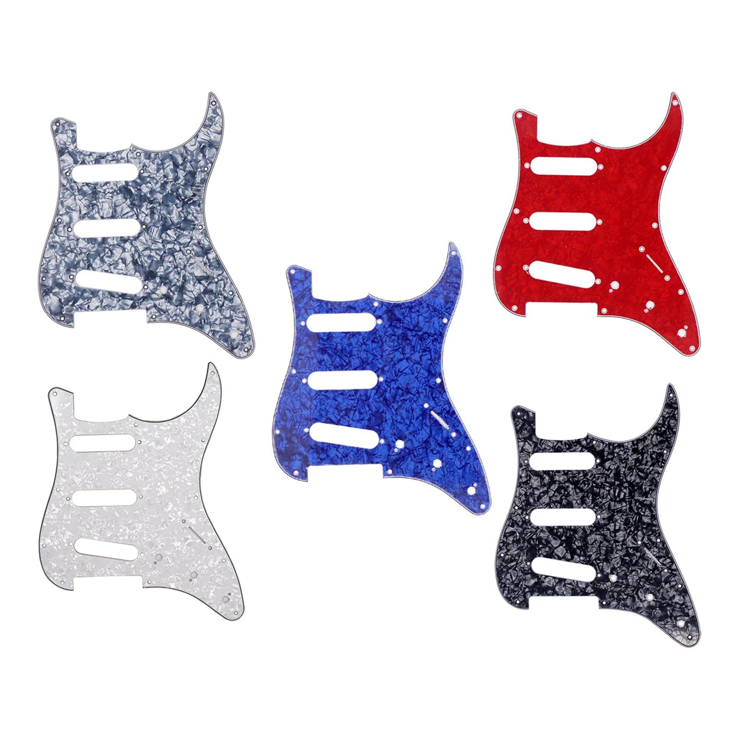 Guitar Pickguard Scratch Plate Pickups f/ SSS USA/Mexican Modern White Pearl