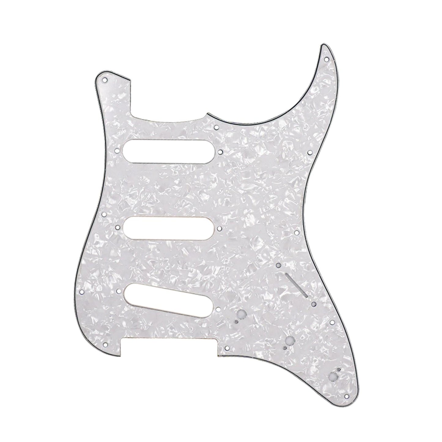 Guitar Pickguard Scratch Plate Pickups f/ SSS USA/Mexican Modern White Pearl