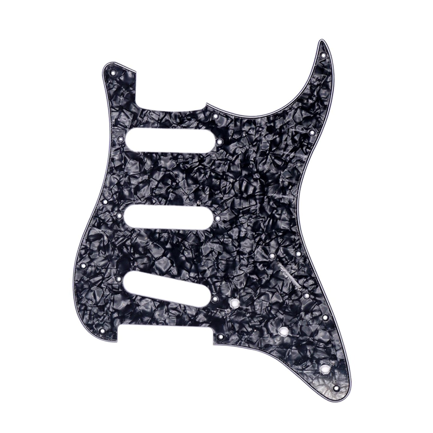Guitar Pickguard Scratch Plate Pickups f/ SSS USA/Mexican Modern Black Pearl