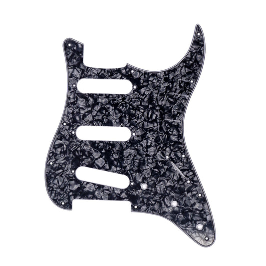 Guitar Pickguard Scratch Plate Pickups f/ SSS USA/Mexican Modern Black Pearl