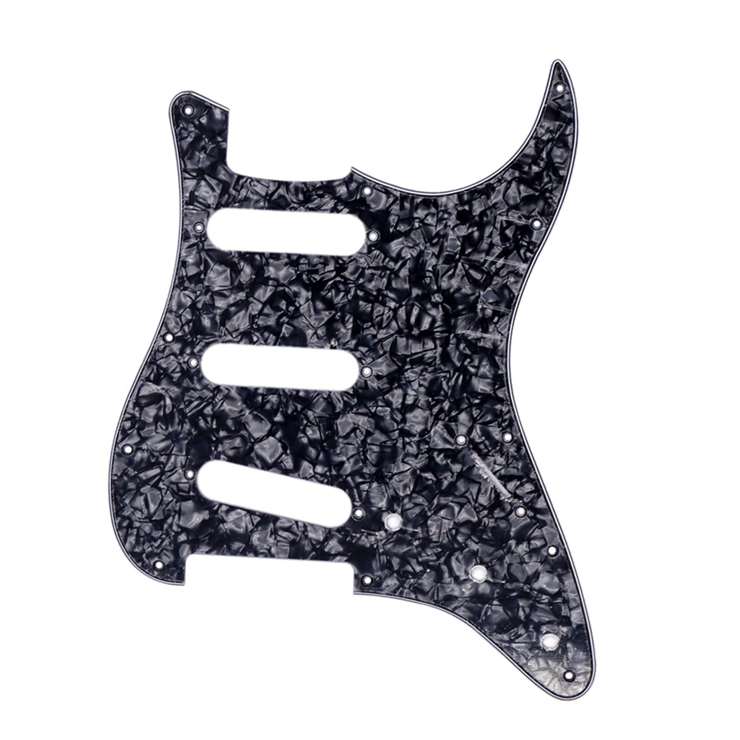 Guitar Pickguard Scratch Plate Pickups f/ SSS USA/Mexican Modern Black Pearl