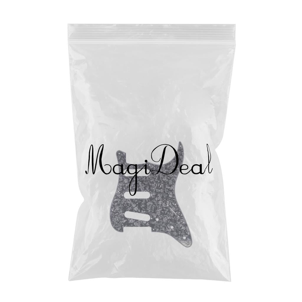 Guitar Pickguard Scratch Plate Pickups f/ SSS USA/Mexican Modern Black Pearl