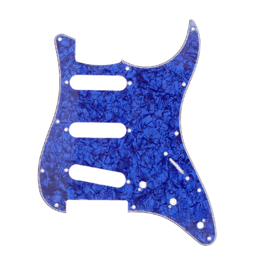 Guitar Pickguard Scratch Plate Pickups f/ SSS USA/Mexican Modern Blue Pearl