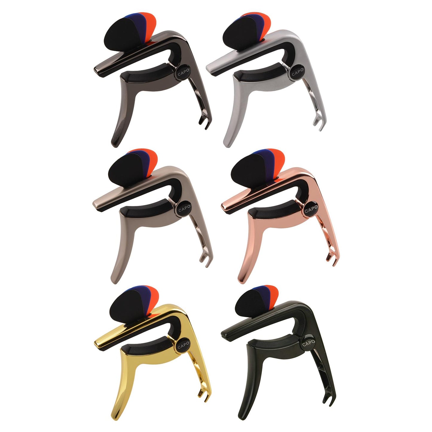 3In1 Capo Classical with 3 Picks for Acoustic Guitar Ukulele Banjo Gold
