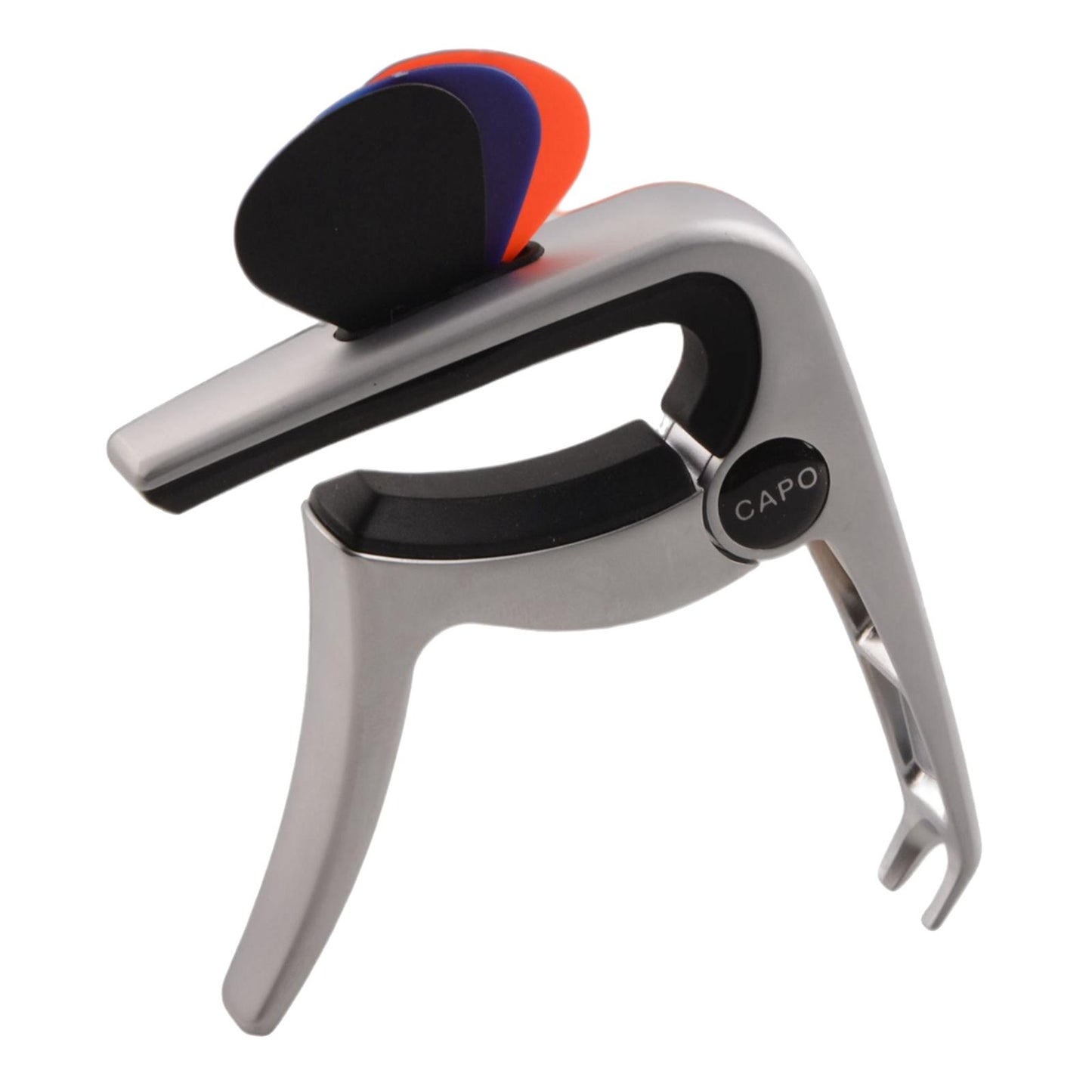 3In1 Capo Classical with 3 Picks for Acoustic Guitar Ukulele Banjo Silver