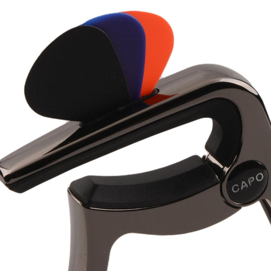 3In1 Capo Classical with 3 Picks for Acoustic Guitar Ukulele Banjo Black A