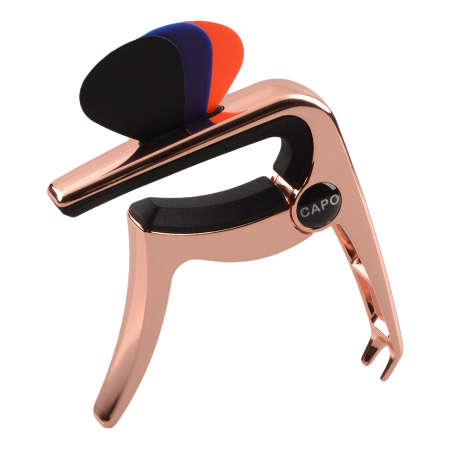 3In1 Capo Classical with 3 Picks for Acoustic Guitar Ukulele Banjo Rose gold