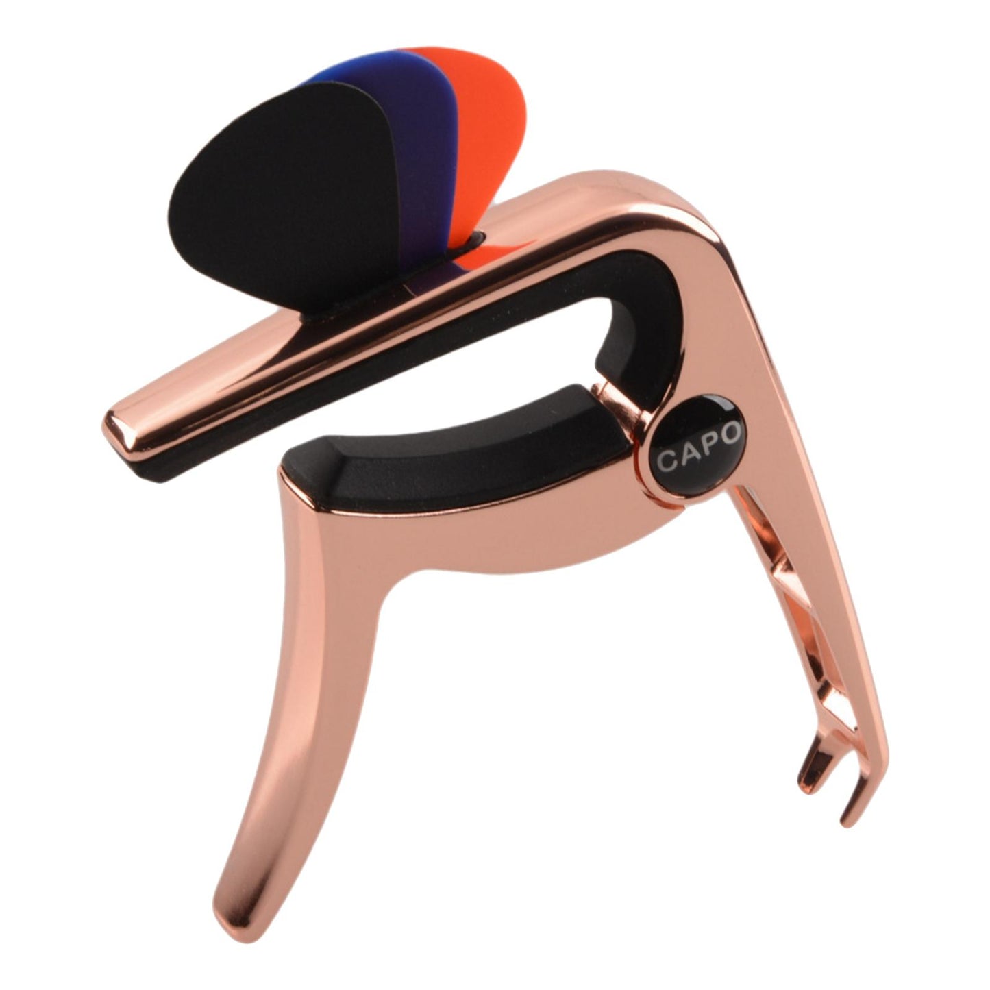 3In1 Capo Classical with 3 Picks for Acoustic Guitar Ukulele Banjo Rose gold