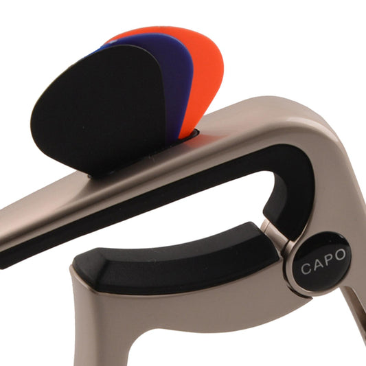 3In1 Capo Classical with 3 Picks for Acoustic Guitar Ukulele Banjo Champagne gold