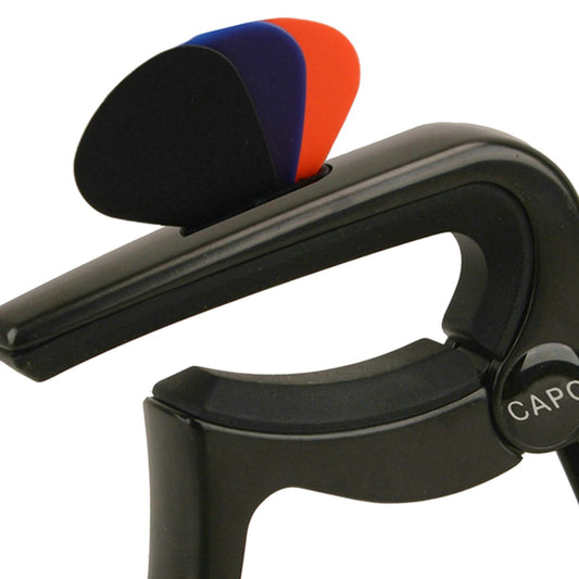 3In1 Capo Classical with 3 Picks for Acoustic Guitar Ukulele Banjo Black B