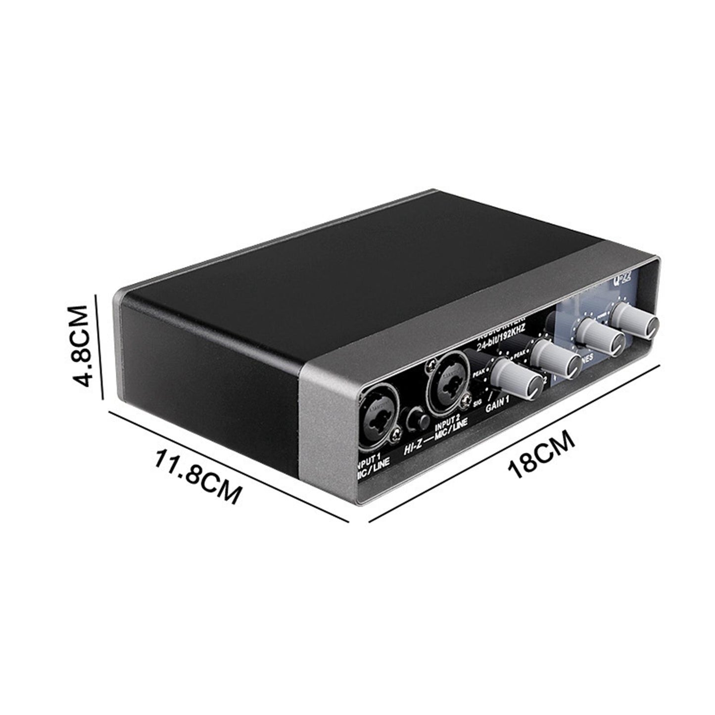Sound Card Audio Interface 24-Bit/192KHz Stereo Audio USB 2.0 for Laptop
