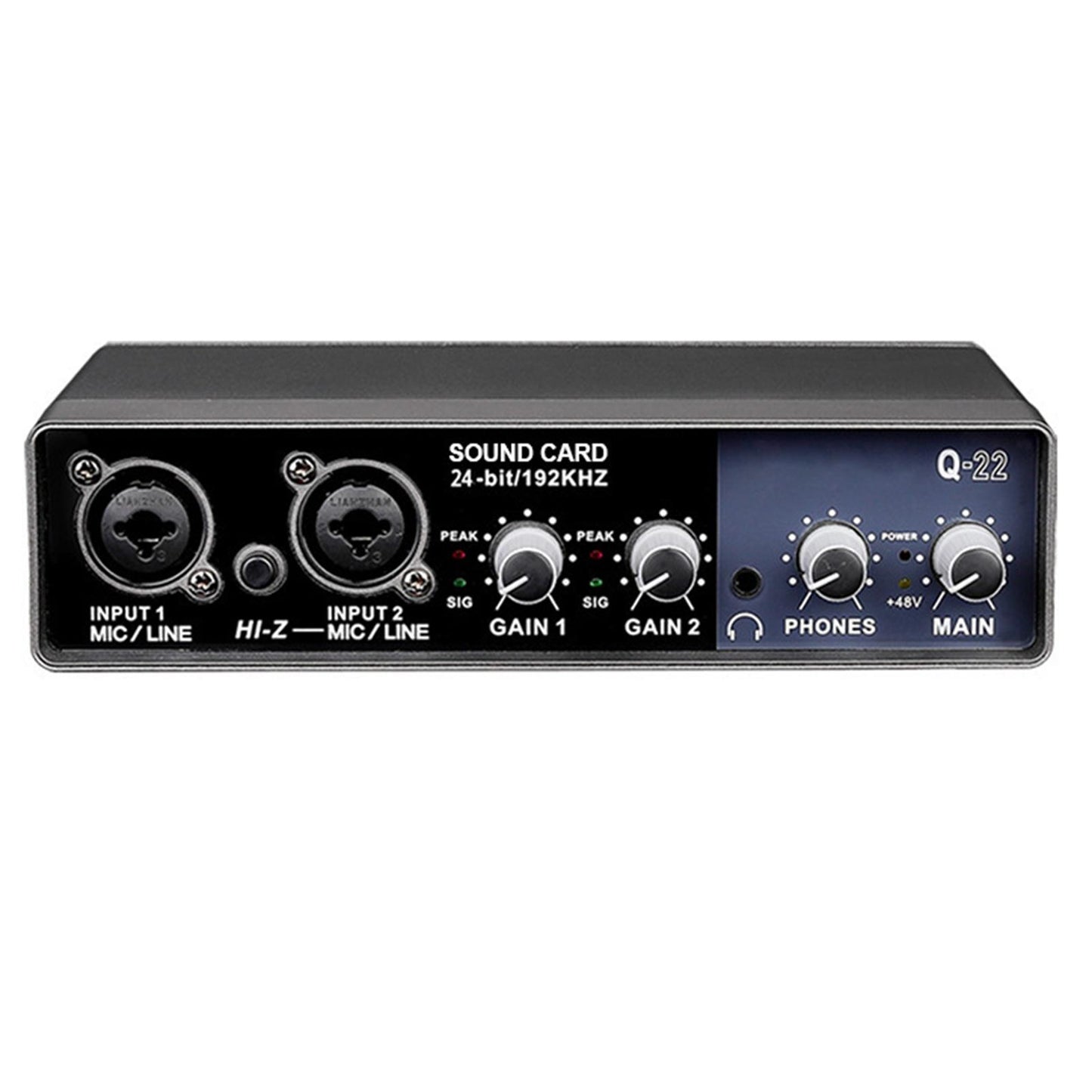 Sound Card Audio Interface 24-Bit/192KHz Stereo Audio USB 2.0 for Laptop
