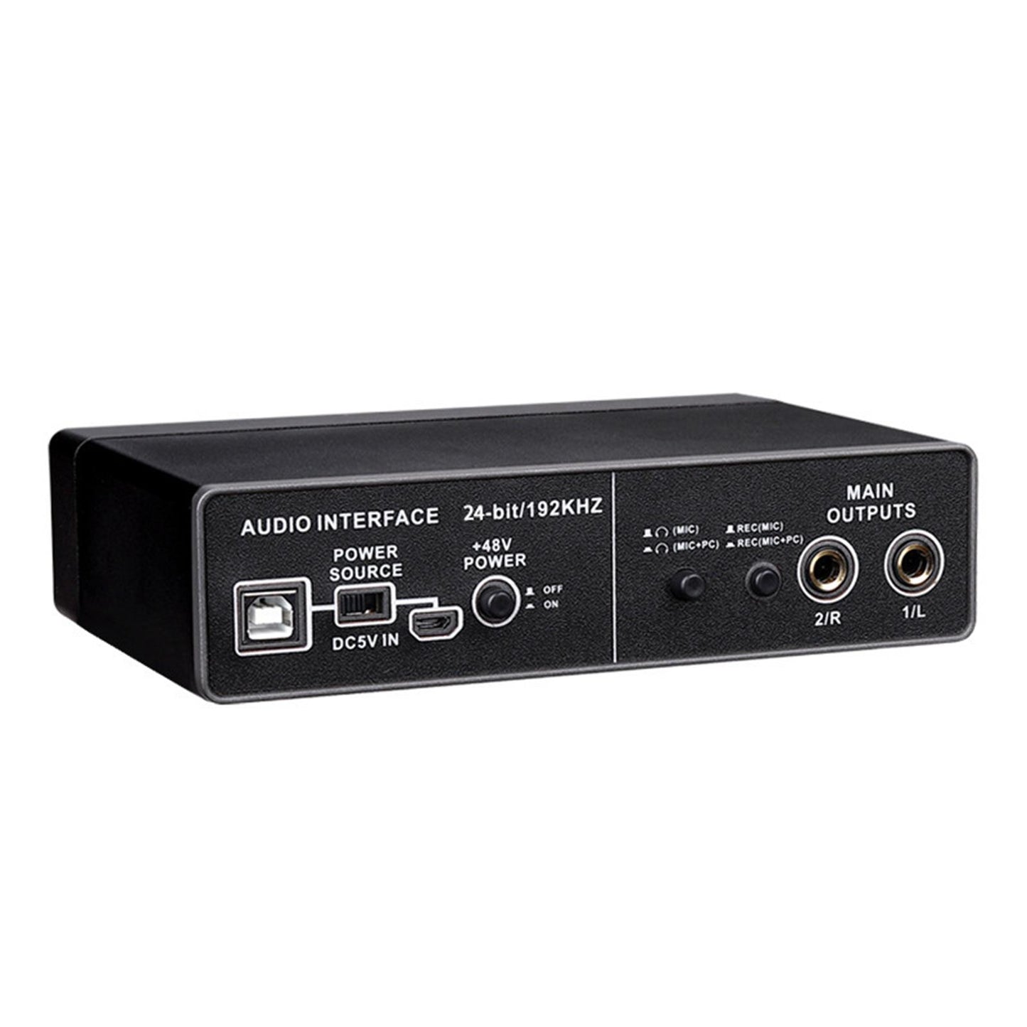 Sound Card Audio Interface 24-Bit/192KHz Stereo Audio USB 2.0 for Laptop