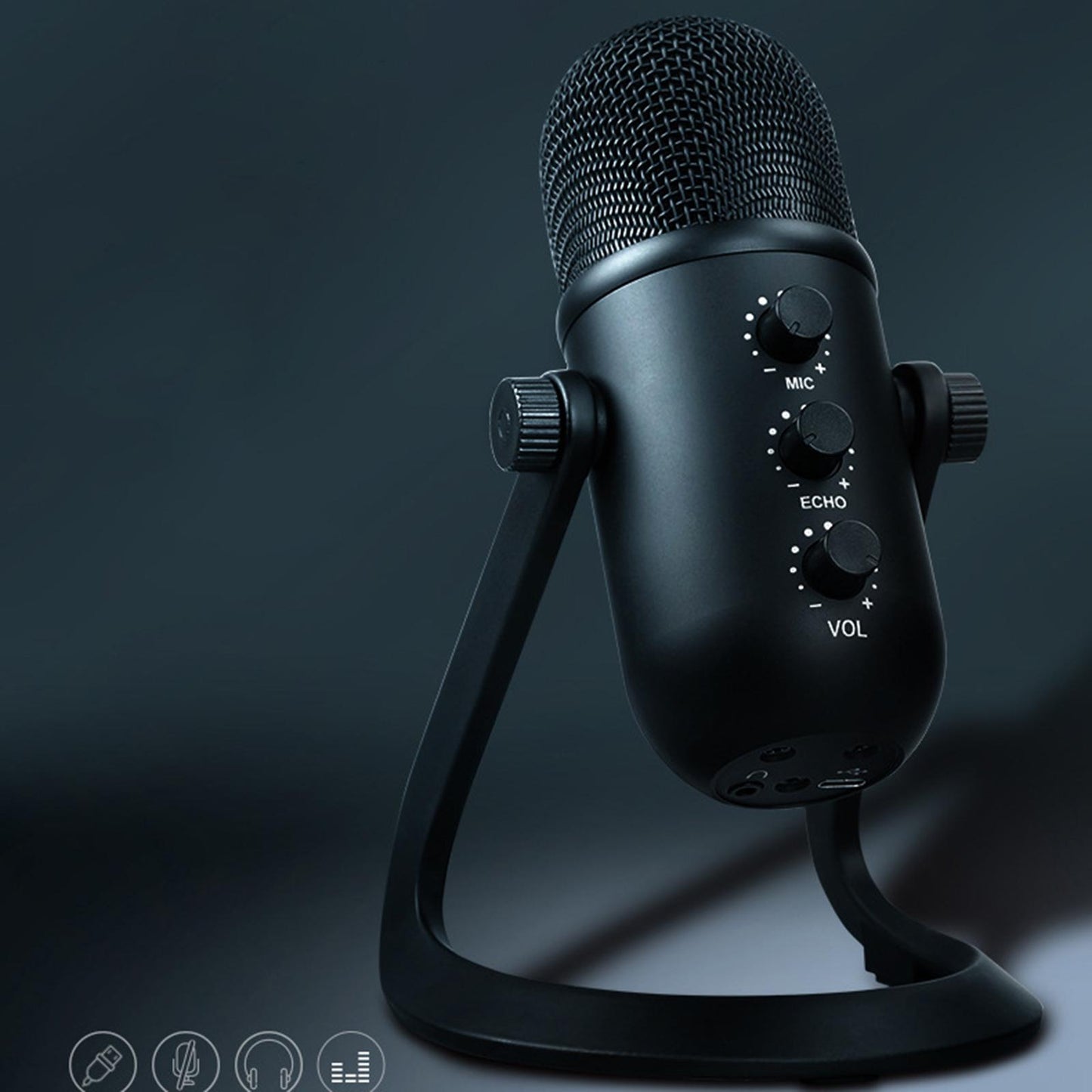 Professional Cardioid Wired Condenser Microphone Party Desk Cardioid Mic for Android