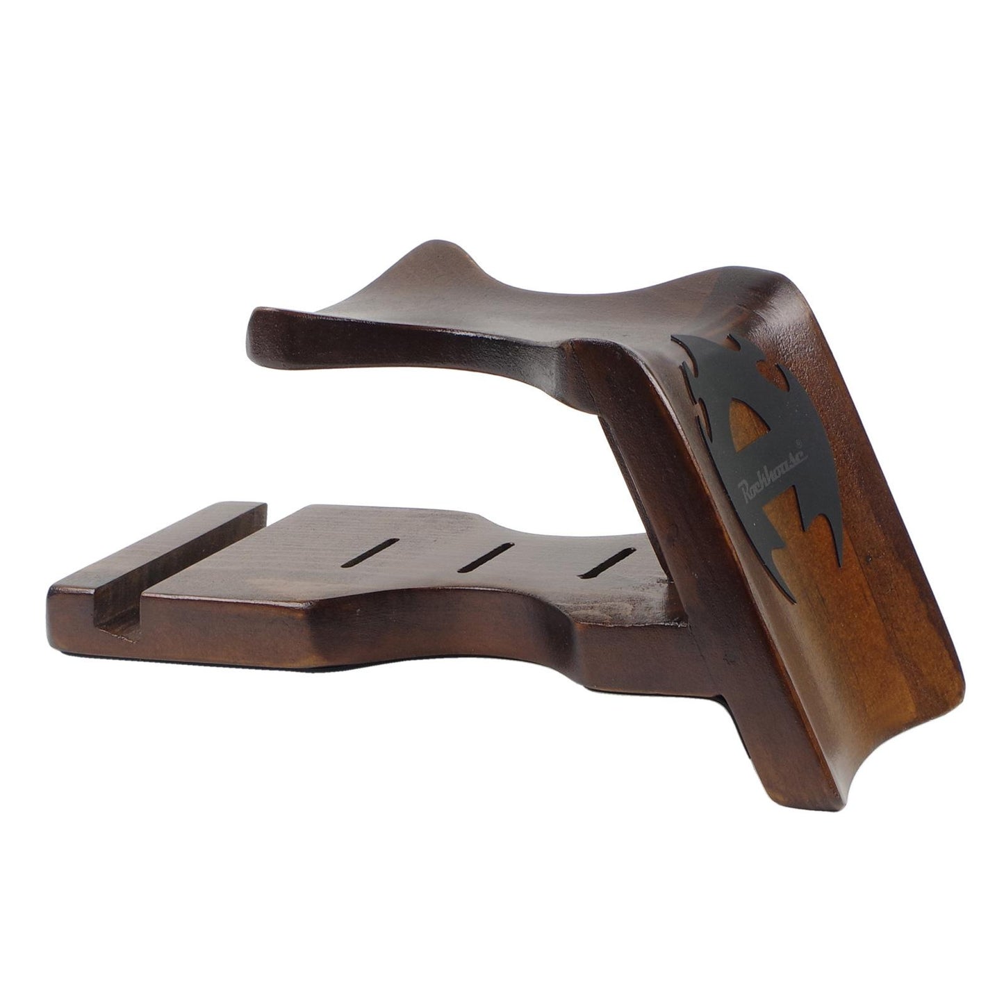 Guitar Neck Rest with Pick Slots Support Anti Slip for String Instrument Brown