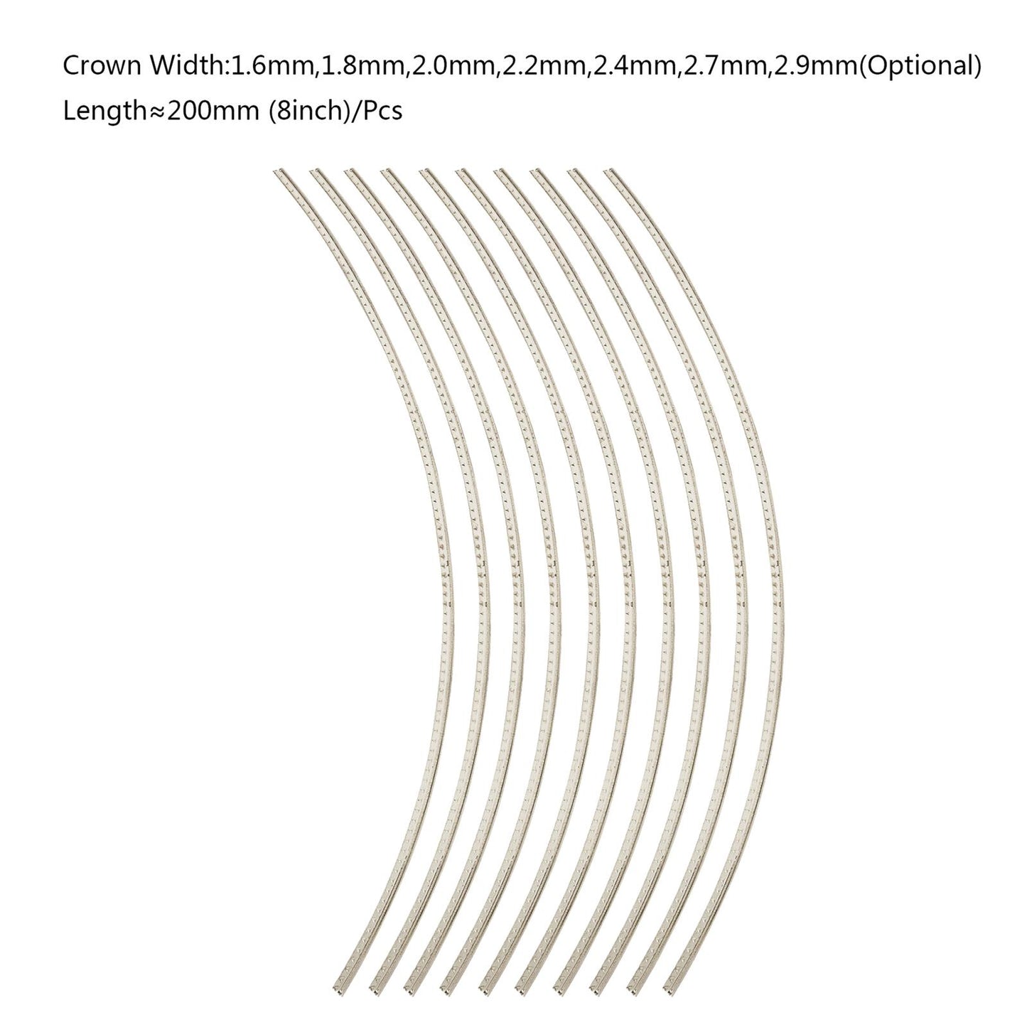 10 Pieces Guitar Fret Wire 200mm for 8'' Acoustic Guitar Bass Supplies 1.6mm