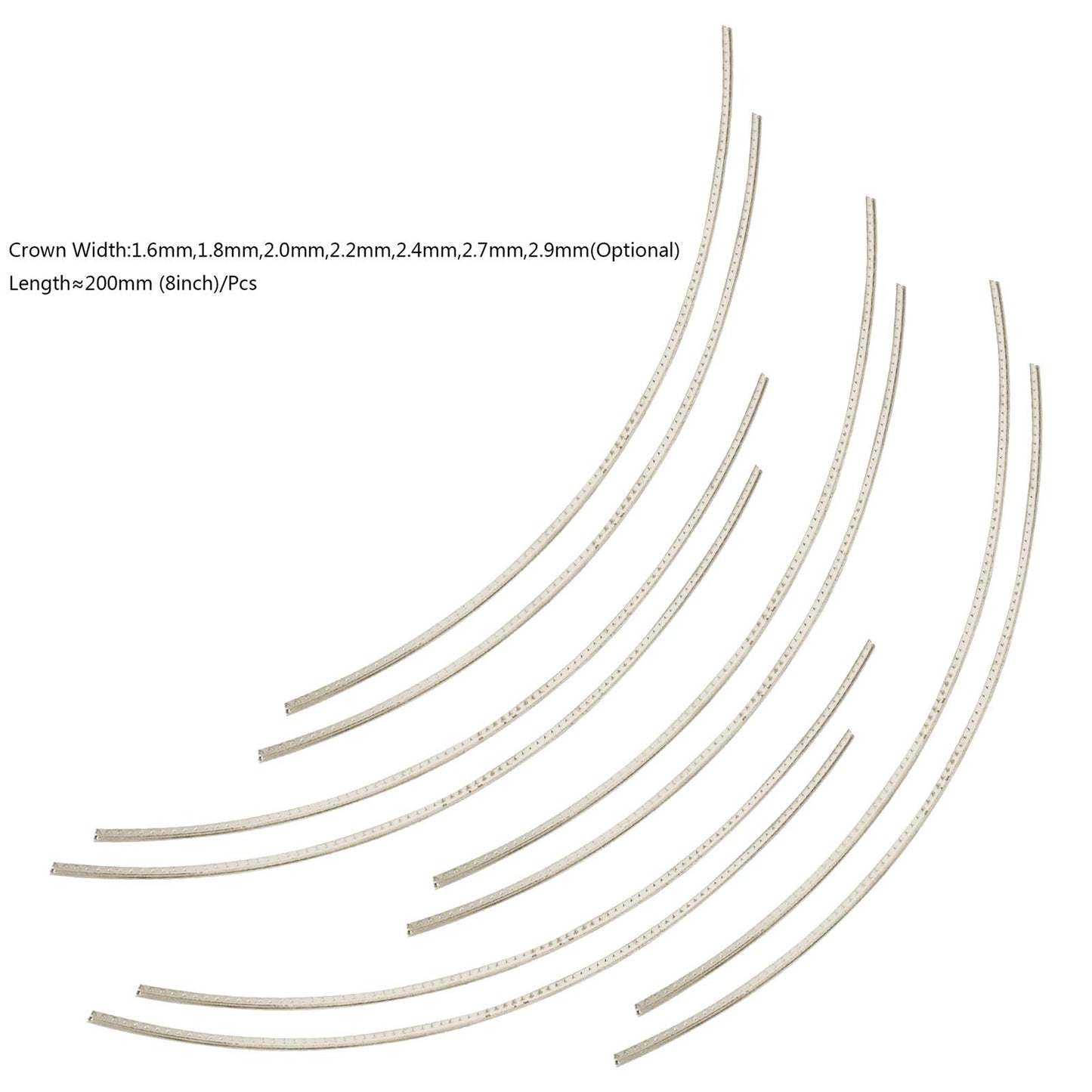 10 Pieces Guitar Fret Wire 200mm for 8'' Acoustic Guitar Bass Supplies 1.6mm