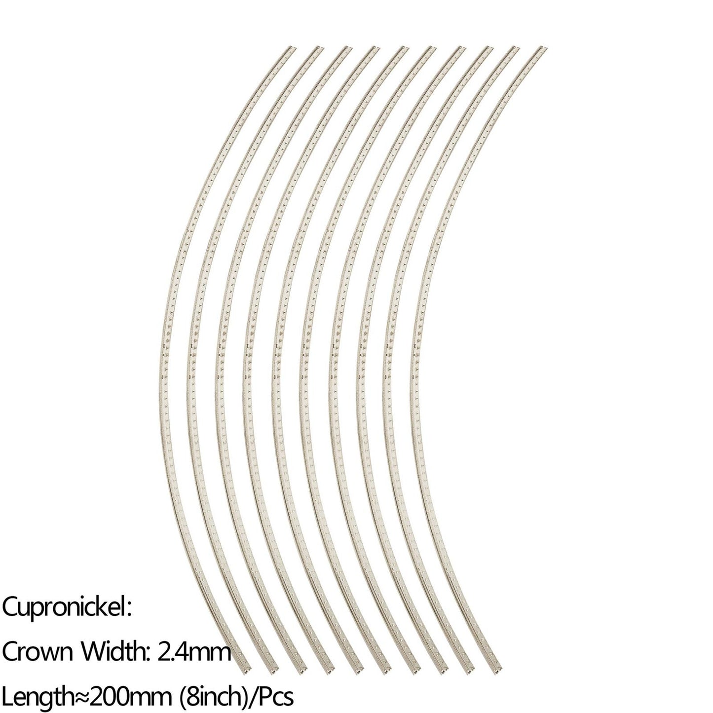 10 Pieces Guitar Fret Wire 200mm for 8'' Acoustic Guitar Bass Supplies 2.4mm