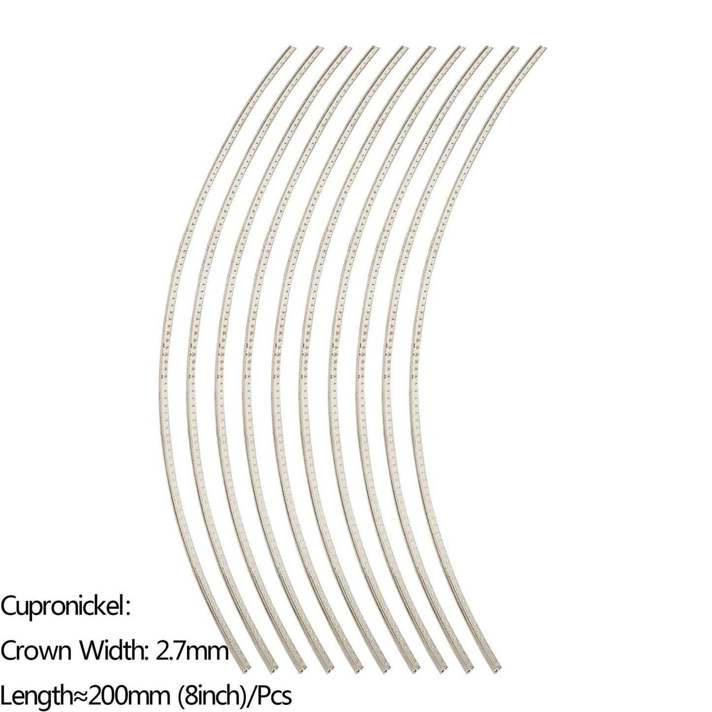 10 Pieces Guitar Fret Wire 200mm for 8'' Acoustic Guitar Bass Supplies 2.7mm