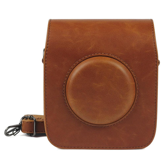 Full Body Camera PU Leather Case Bag with Strap for Fujifilm Instax Square SQ20 (Brown)